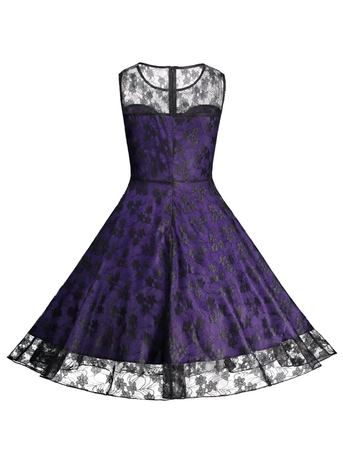 1950s Lace Floral Plus Size Dress