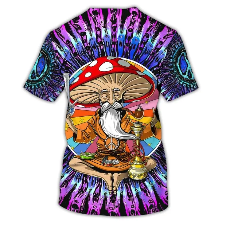 3D All Over Print Old Man Hippie Shirts, Hippie Man Shirt, Hippie Woman Shirts, Colorful Hippie Tshirt