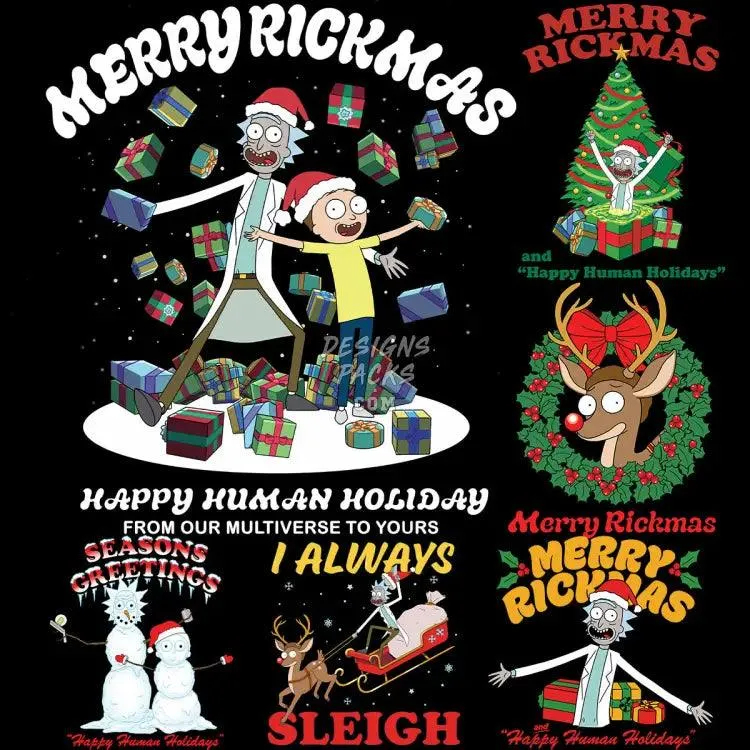 6 Christmas Rick Serie Designs Bundle PNG