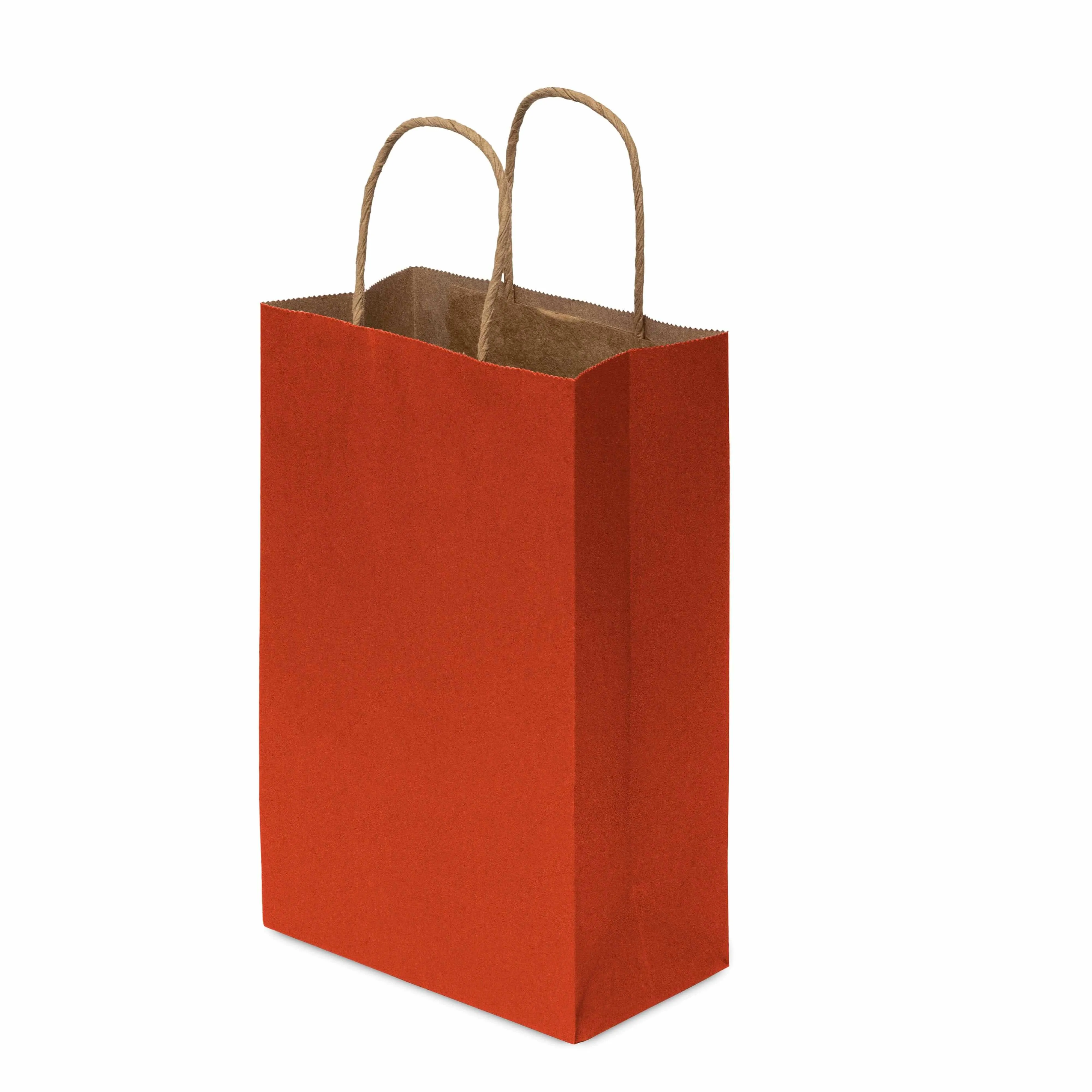 6x3x9 Extra Small Red Paper Bags with Handles