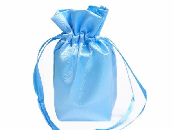 6x9 Blue Elegant Satin Bags - 12 pcs