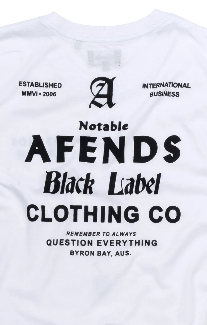 Afends Mens Black Label - Standard Fit Tee