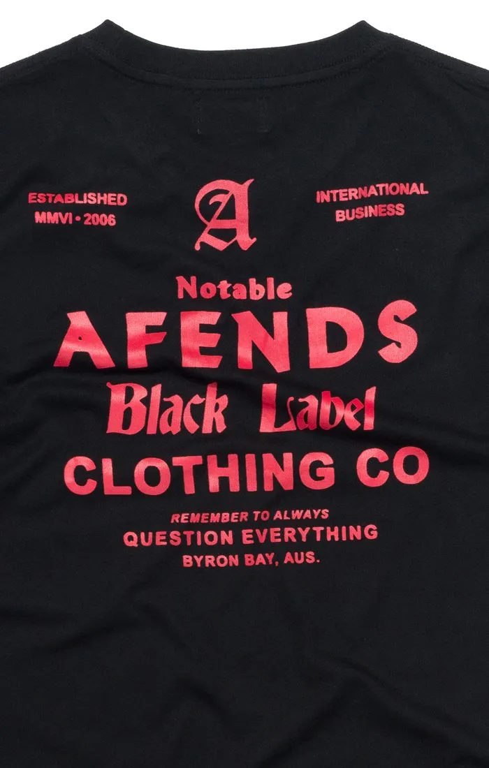 Afends Mens Black Label - Standard Fit Tee