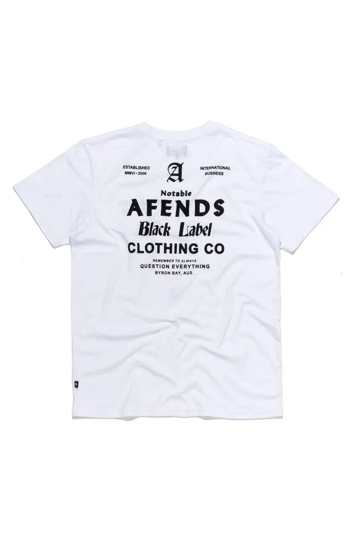 Afends Mens Black Label - Standard Fit Tee