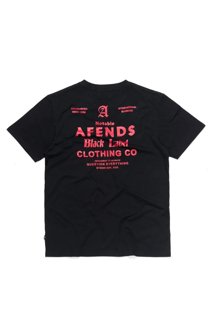 Afends Mens Black Label - Standard Fit Tee