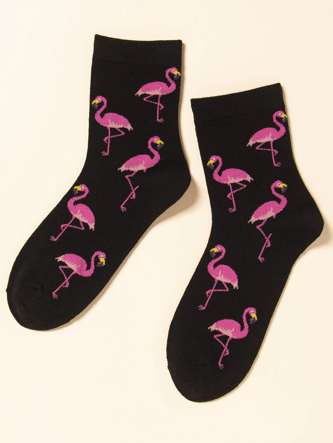 Animal Socks, Flamingo Pattern Crew Socks, Funny Socks for Women, Novelty Socks, Funky Socks, Gift for Her