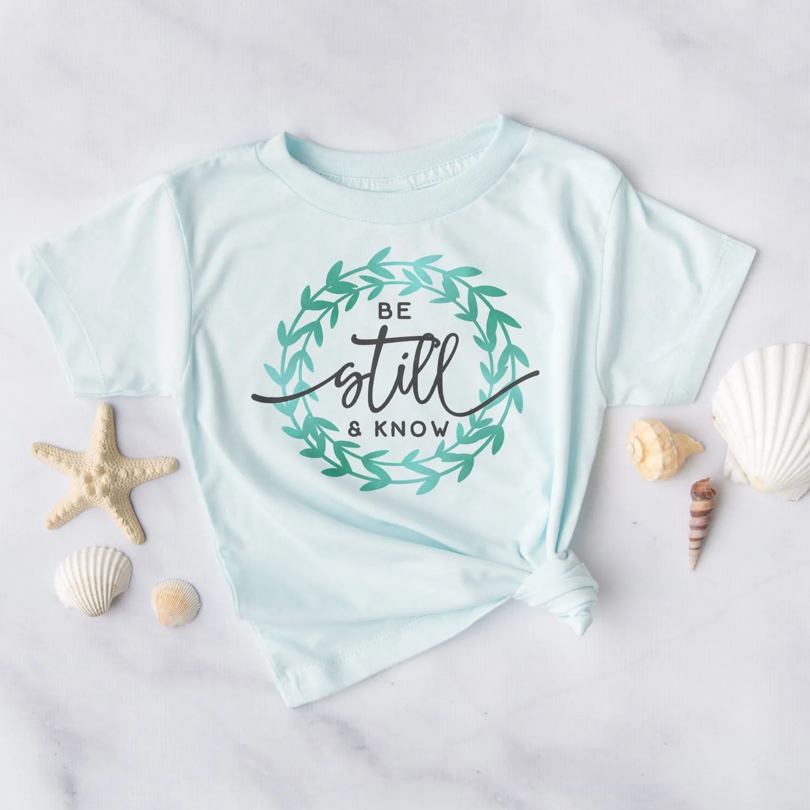 Be Still And Know Wreath Tee Shirts For Women - Christian Shirts for Women - Religious Tee Shirts