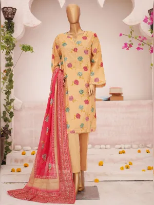 Bin Saeed Printed Lawn 3-Piece Suit - Apricot