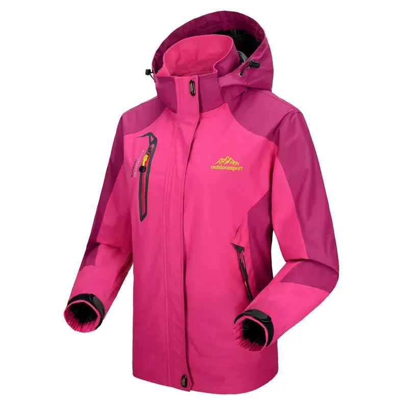 Camping Hiking Jacket for Women Waterproof Purple Rosy