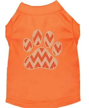 Candy Cane Chevron Paw Rhinestone Dog Shirt Orange Xxl (18)