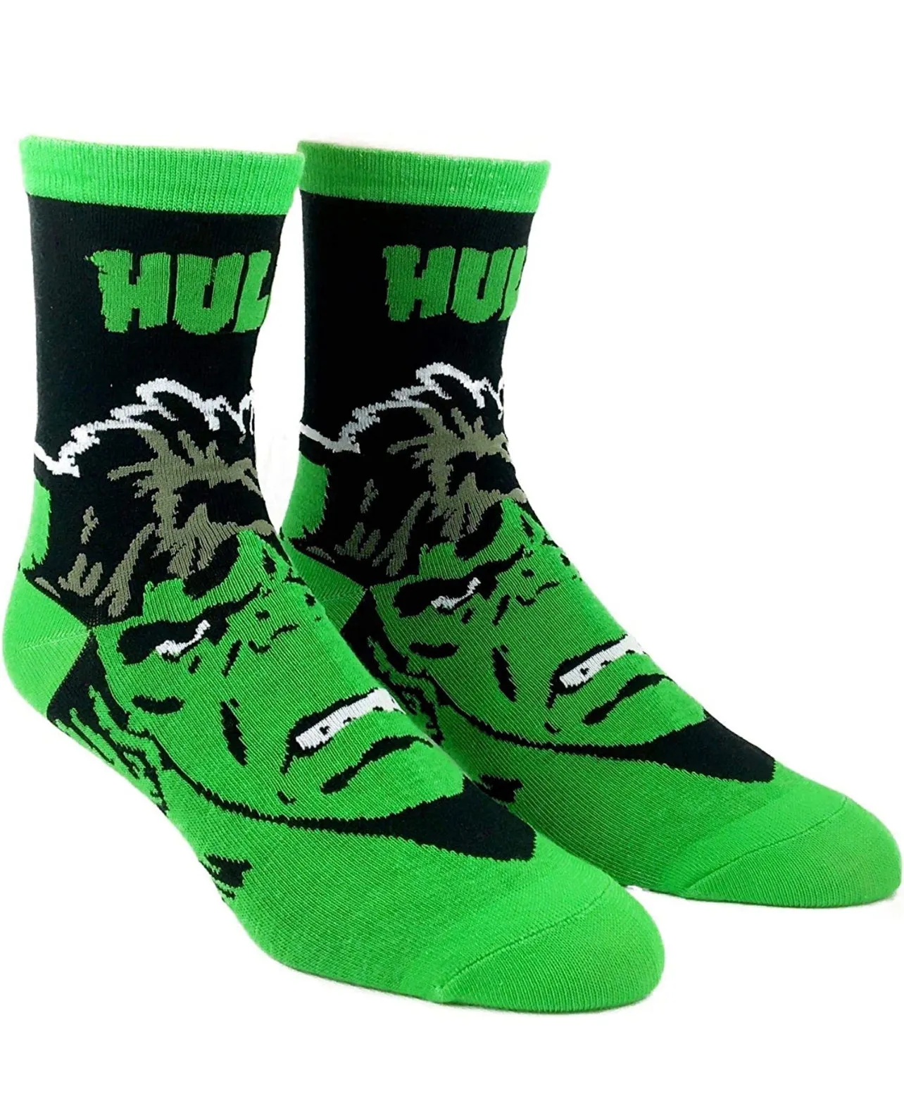 Cartoon Socks, Incredible Hulk, Womens & Mens Fun Novelty Crew Character 360 Degree Artwork Designed Socks