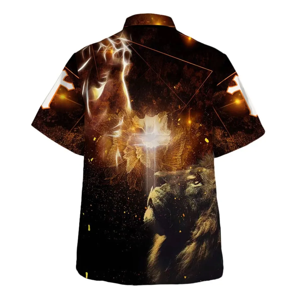 Christian Jesus Lion And Cross Hawaiian Shirts For Men - Christian Hawaiian Shirt - Hawaiian Summer Shirts