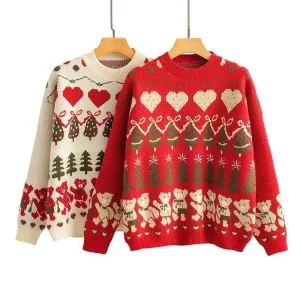 Christmas sweater women knitted pullover top