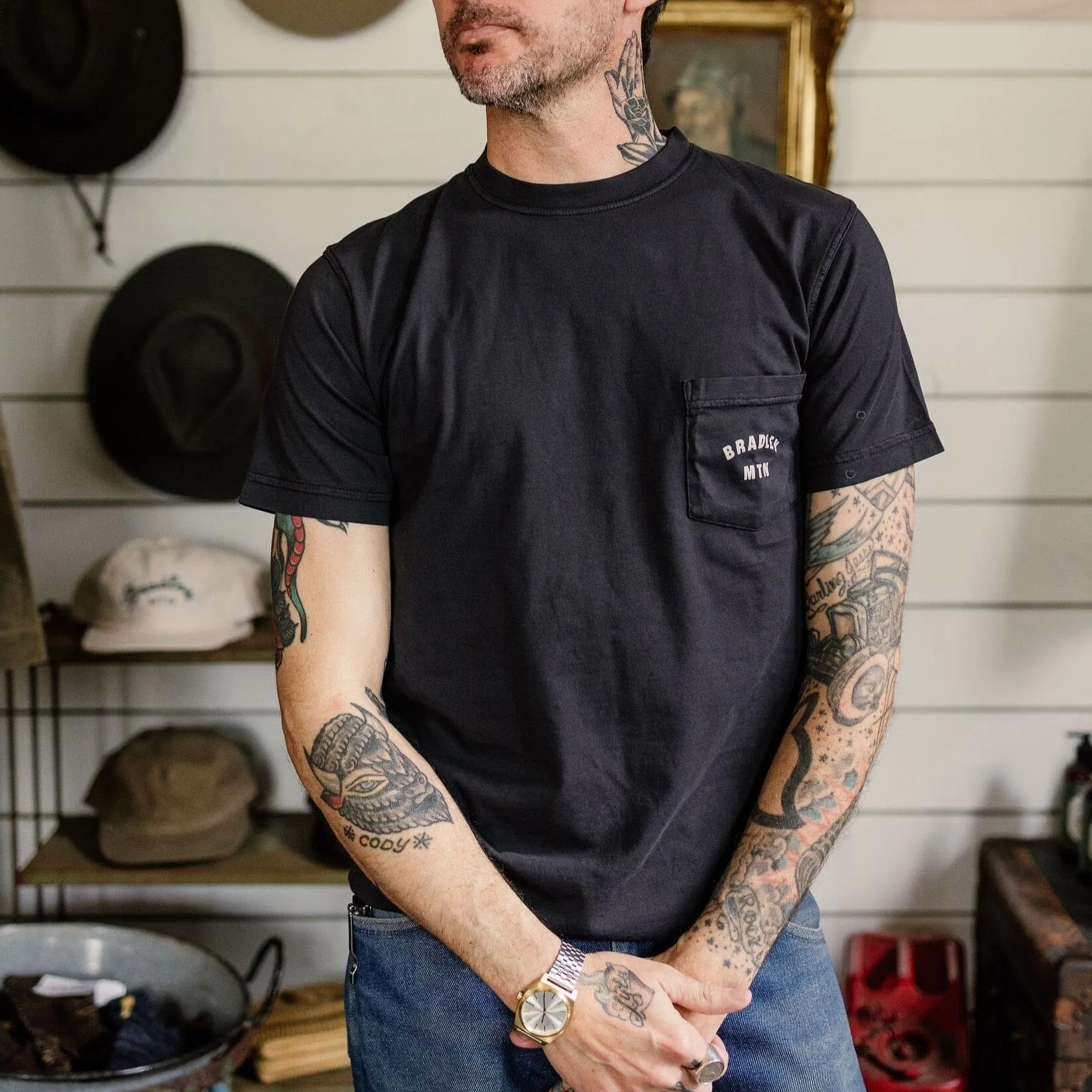 Cowboy Pocket Tee - Vintage Black