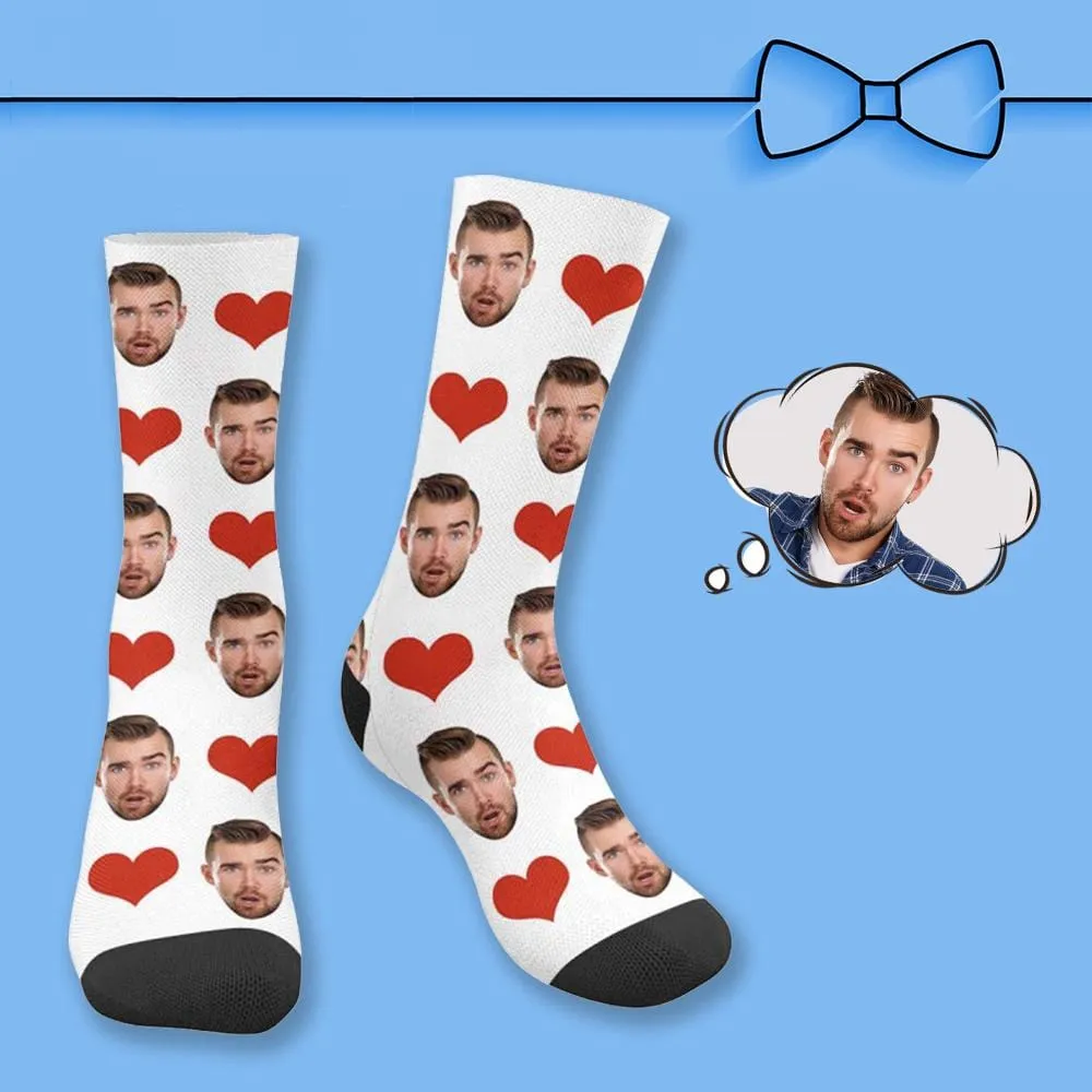 Custom Face Simple Heart Socks