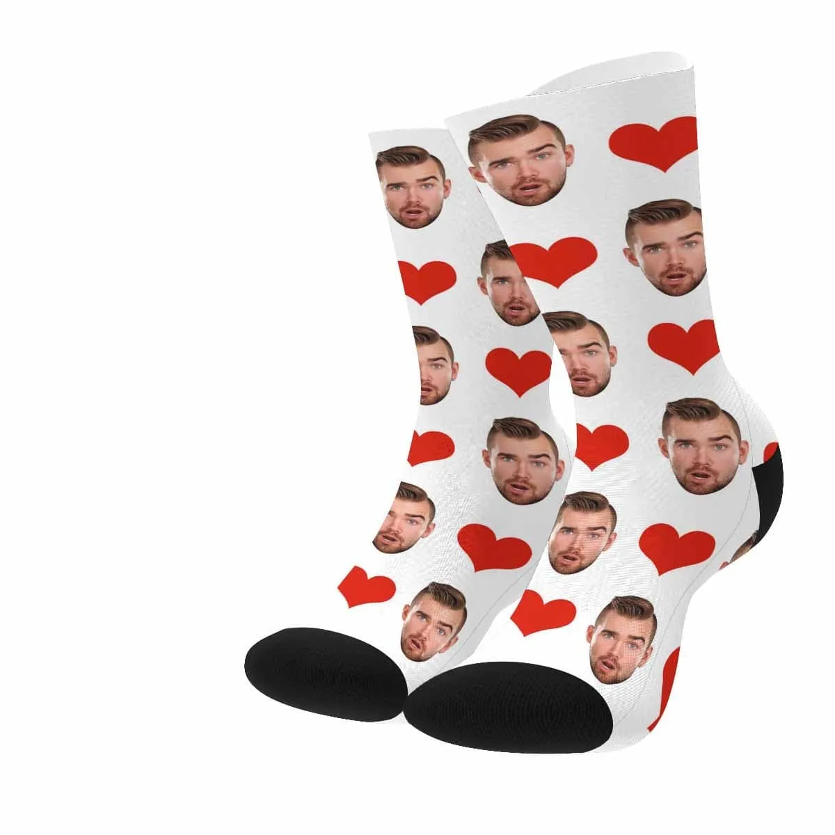 Custom Face Simple Heart Socks