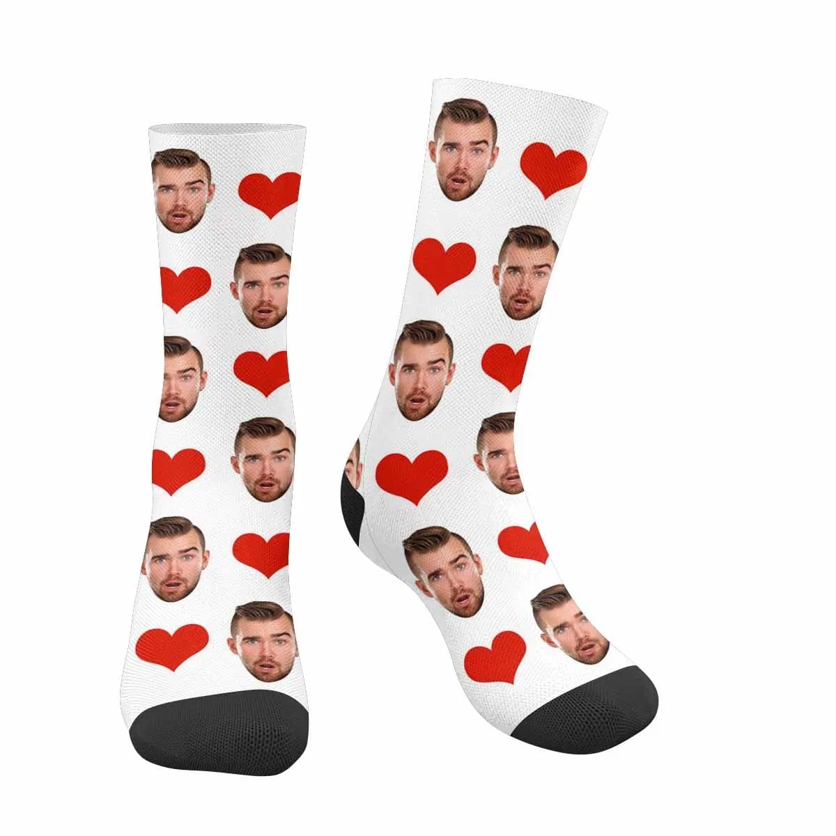 Custom Face Simple Heart Socks