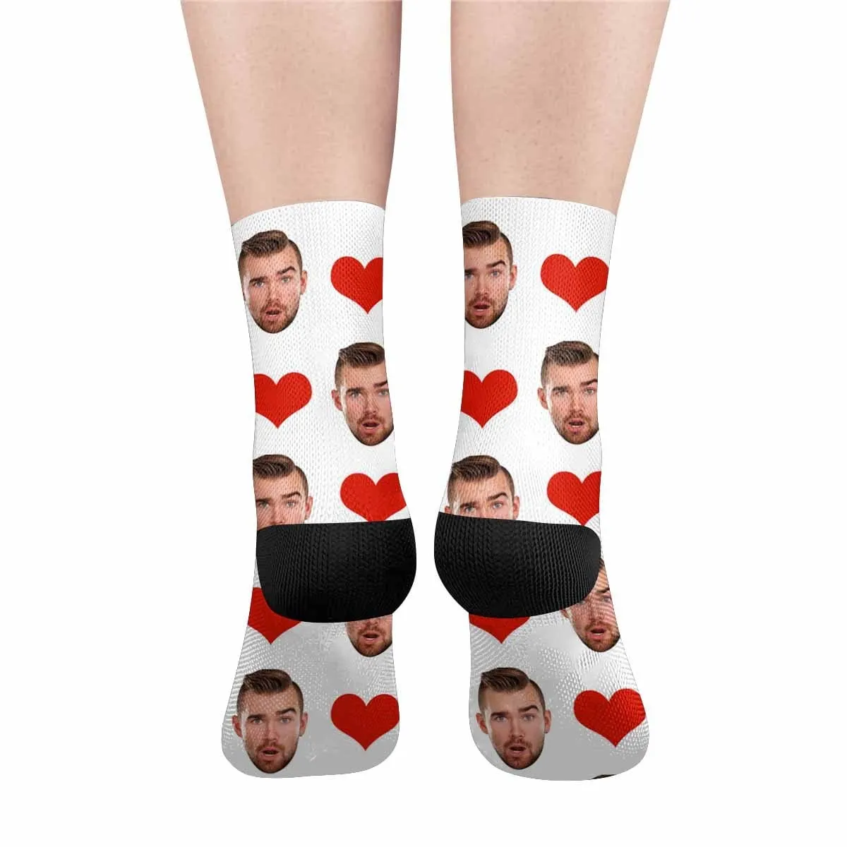 Custom Face Simple Heart Socks