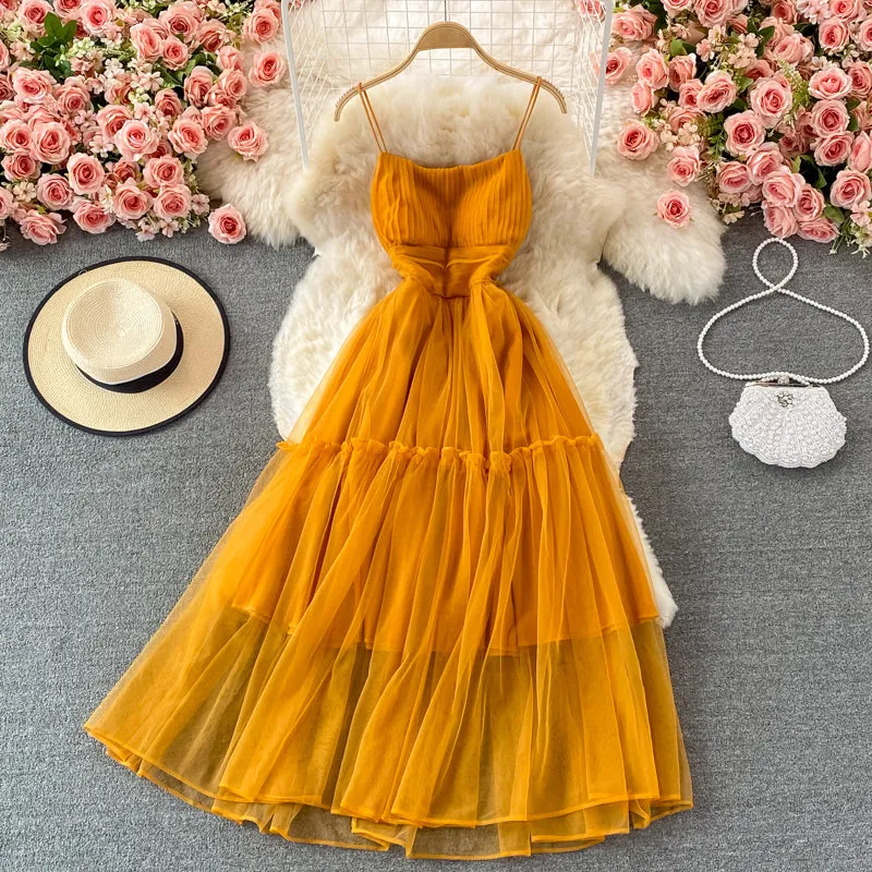 Cute tulle A line dress fashion dress   S43