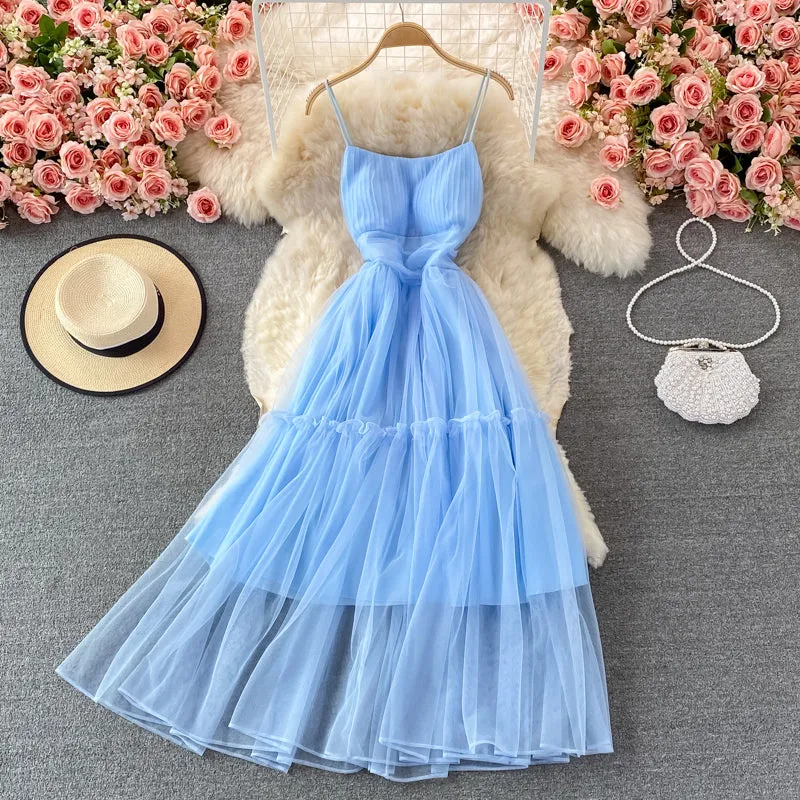 Cute tulle A line dress fashion dress   S43