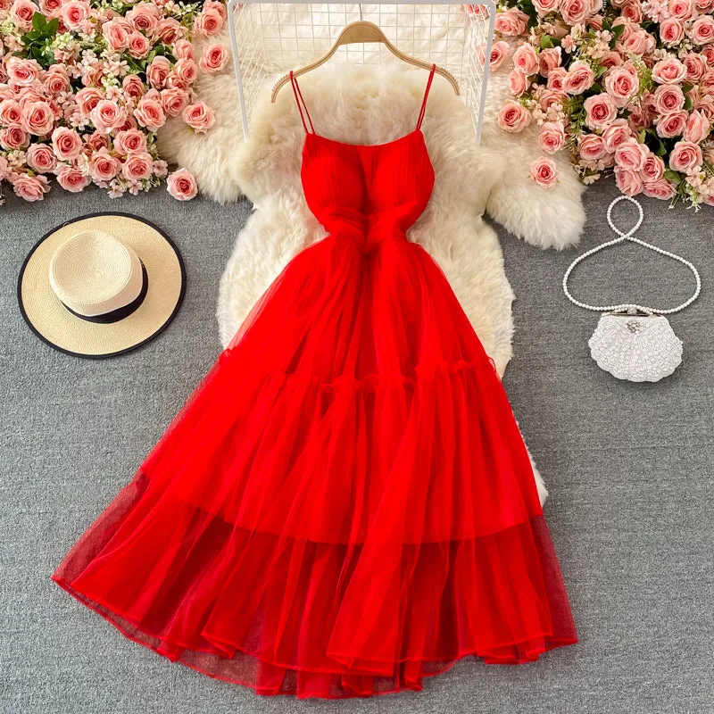 Cute tulle A line dress fashion dress   S43