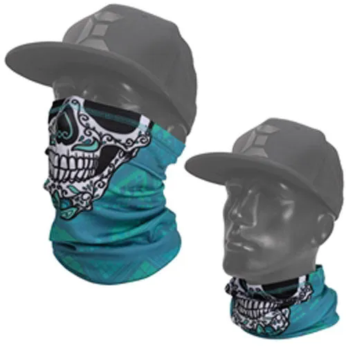 Exalt Neck Gaiter Mask / Face Cover - Sugar Skull Blue