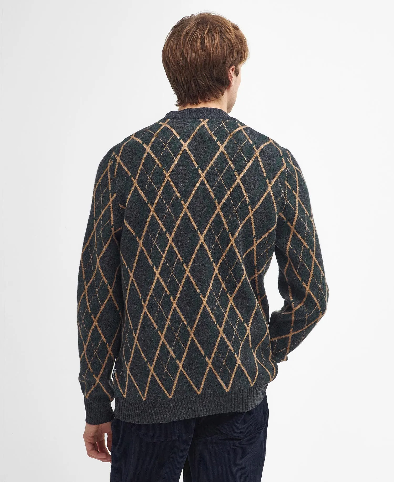 Ferguson Argyle Cardigan - Black Marl