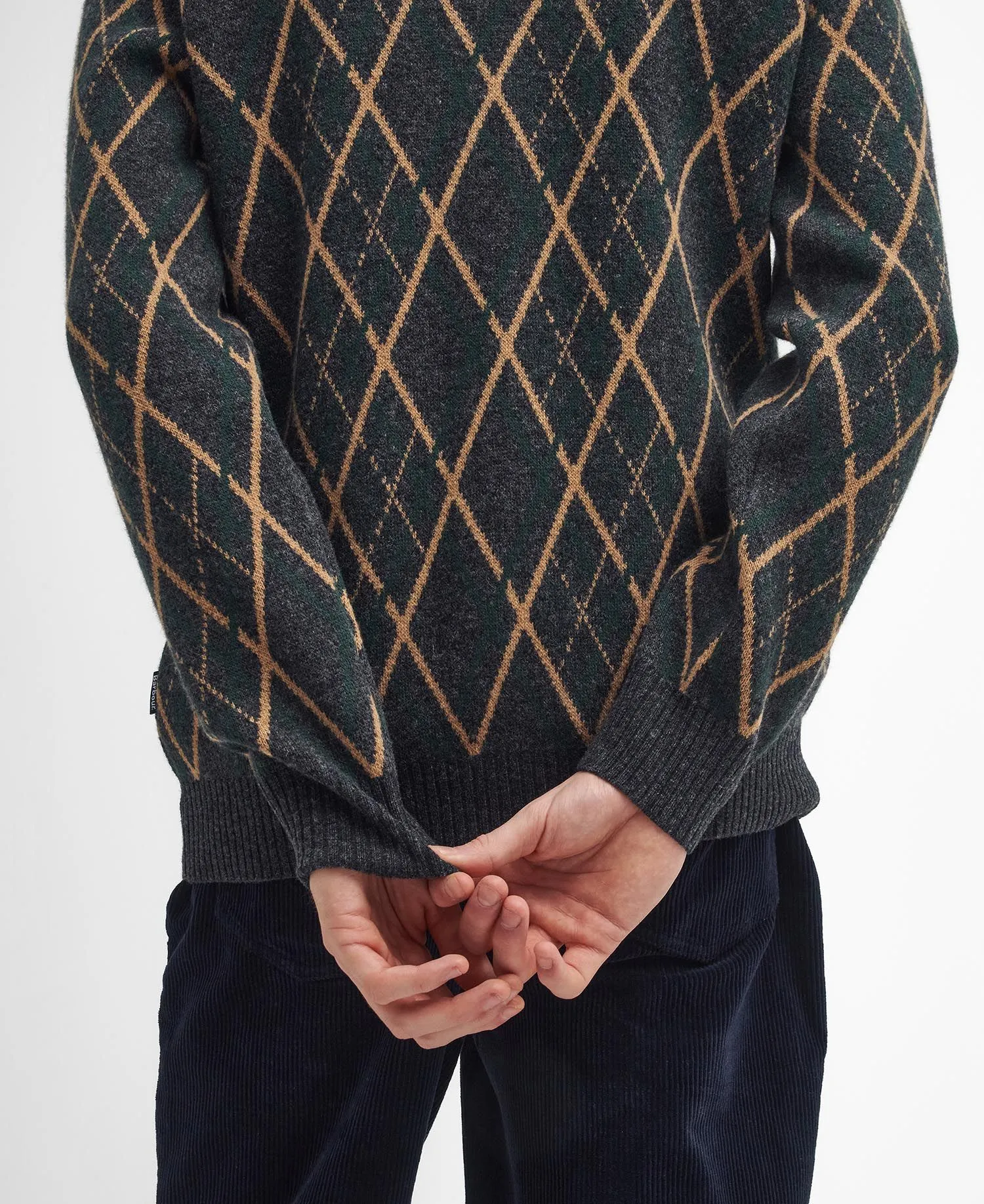 Ferguson Argyle Cardigan - Black Marl