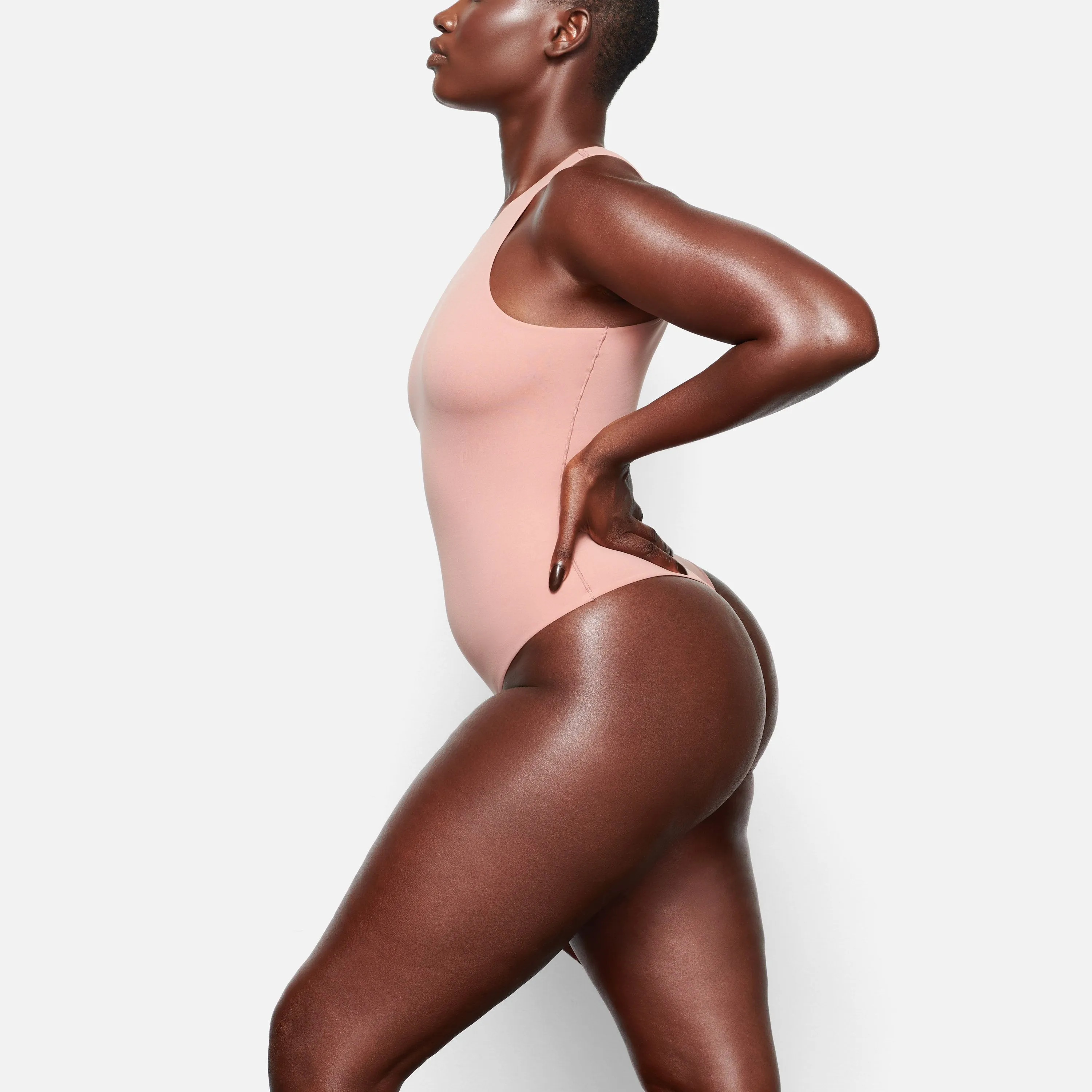 FITS EVERYBODY HIGH NECK BODYSUIT | ROSE CLAY