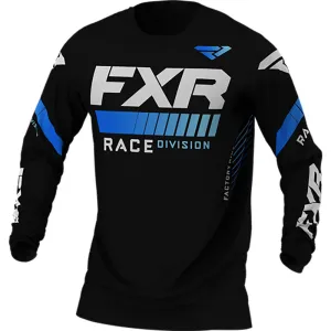 FXR 213305-1040-22 Revo MX Jersey Lightweight Breathable Slim Fit Drop Tail Hem Black Blue