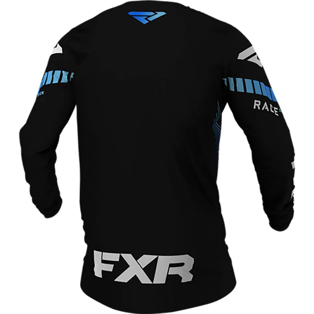 FXR 213305-1040-22 Revo MX Jersey Lightweight Breathable Slim Fit Drop Tail Hem Black Blue