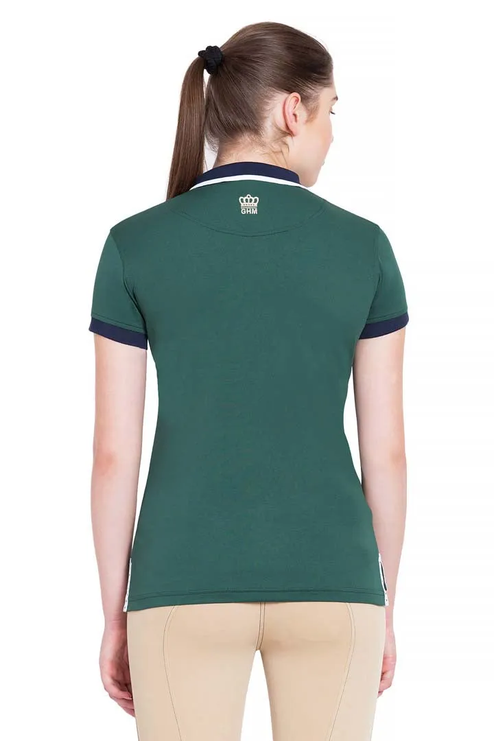 George H Morris Ladies Hunter Short Sleeve Polo Sport Shirt