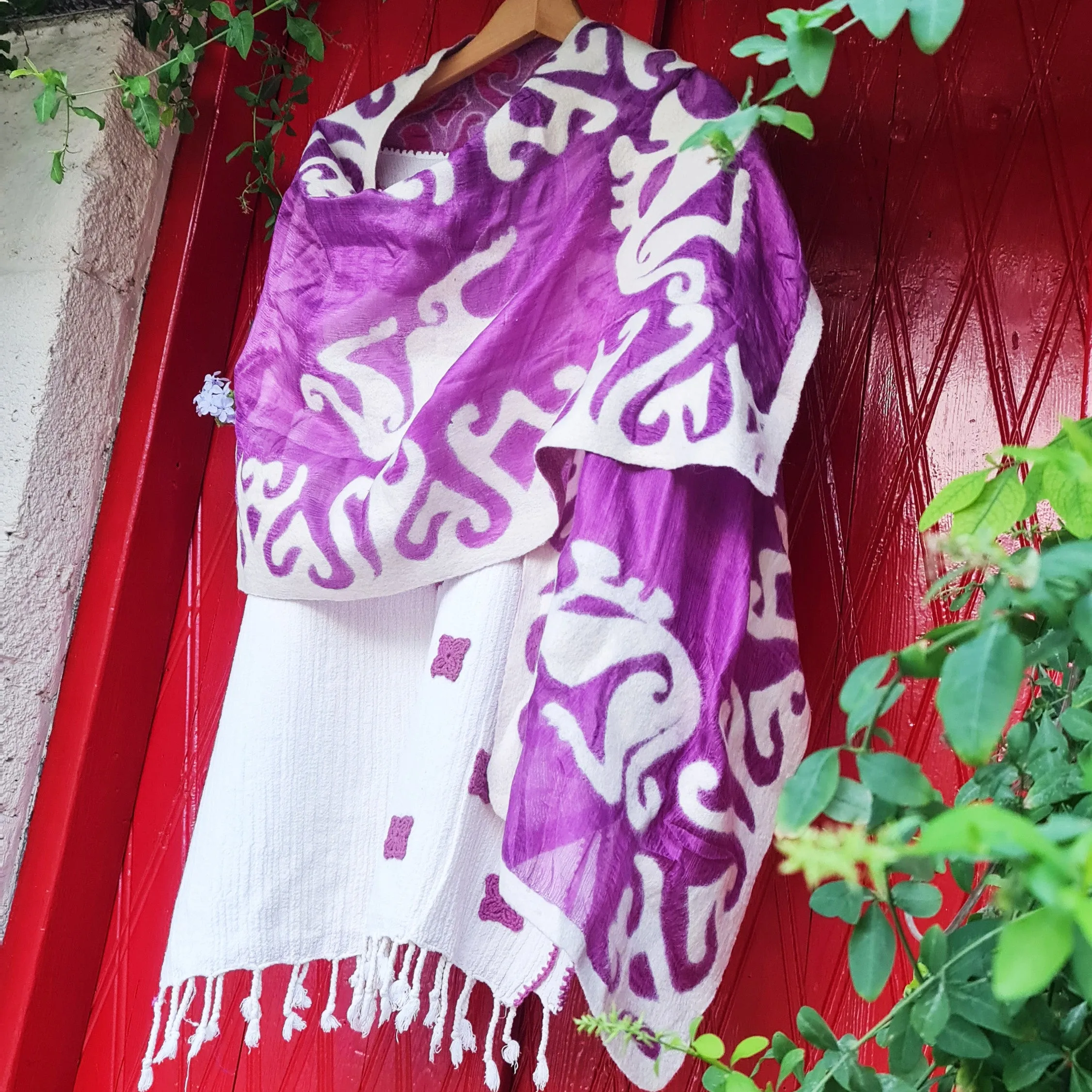 Hand Made Felt Silk Scarf