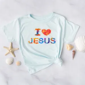 I Love Jesus Colorful Tee Shirts For Women - Christian Shirts for Women - Religious Tee Shirts