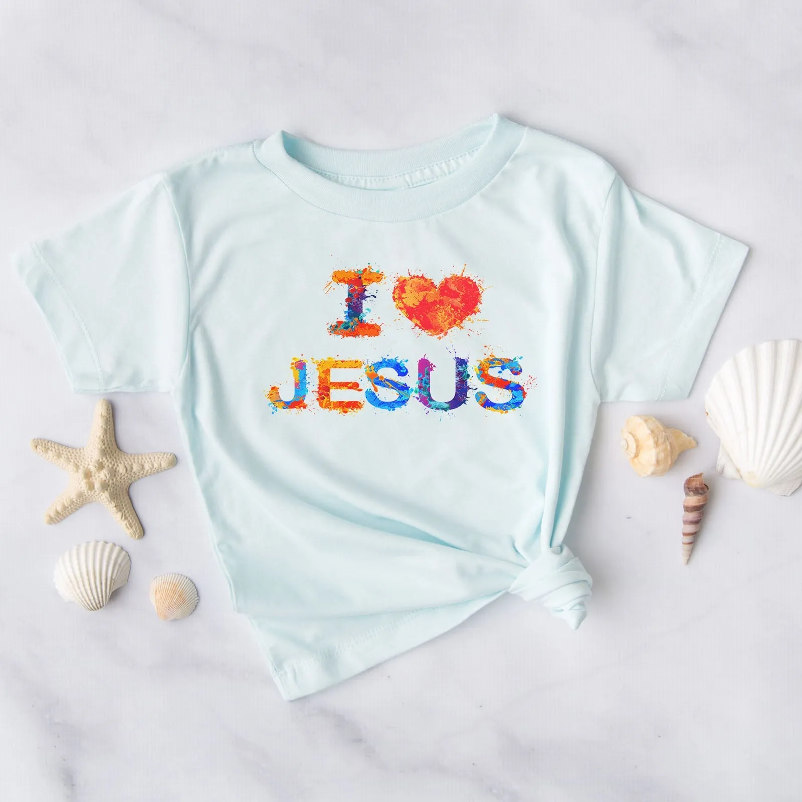 I Love Jesus Colorful Tee Shirts For Women - Christian Shirts for Women - Religious Tee Shirts