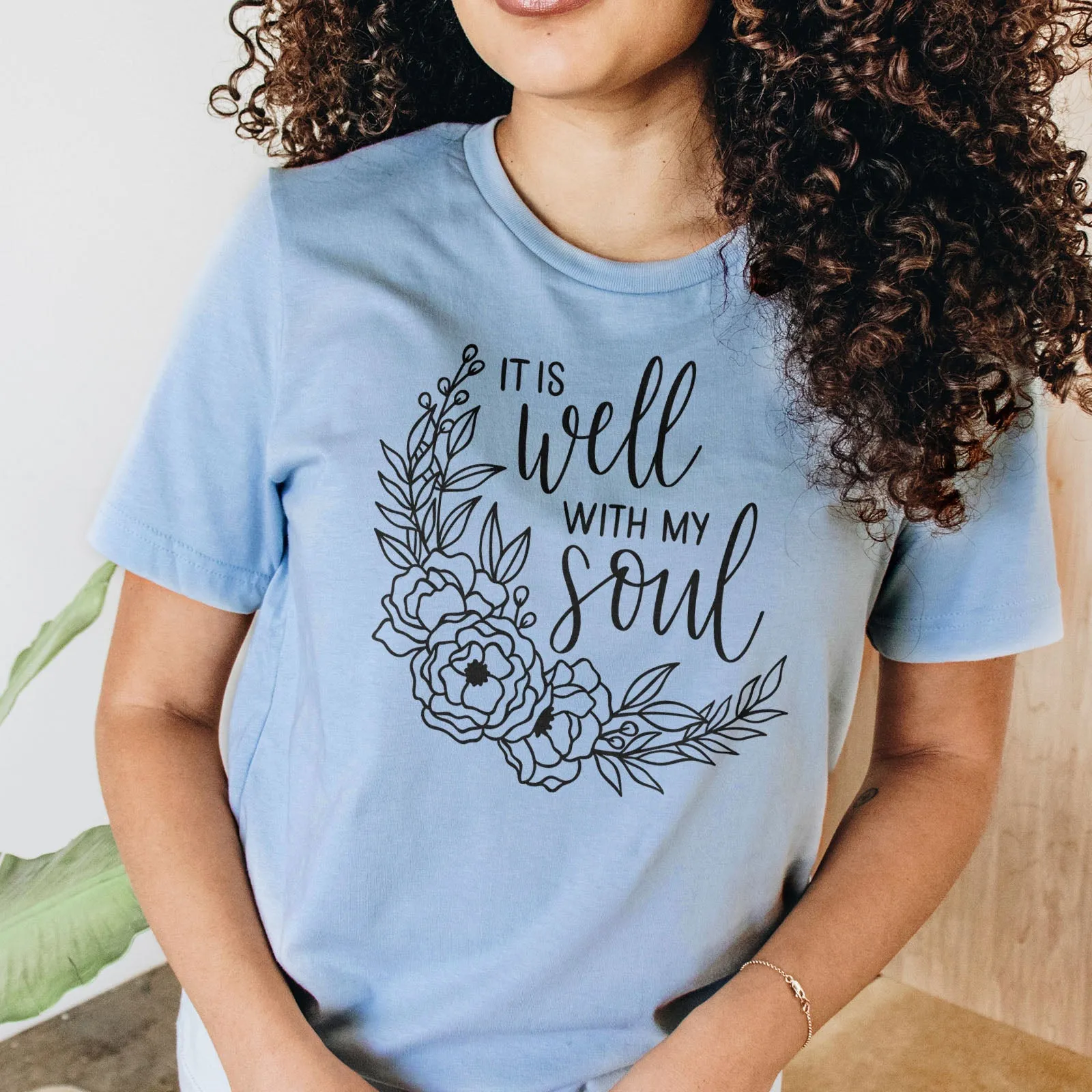 It Is Well With My Soul Wreath Tee Shirts For Women - Christian Shirts for Women - Religious Tee Shirts