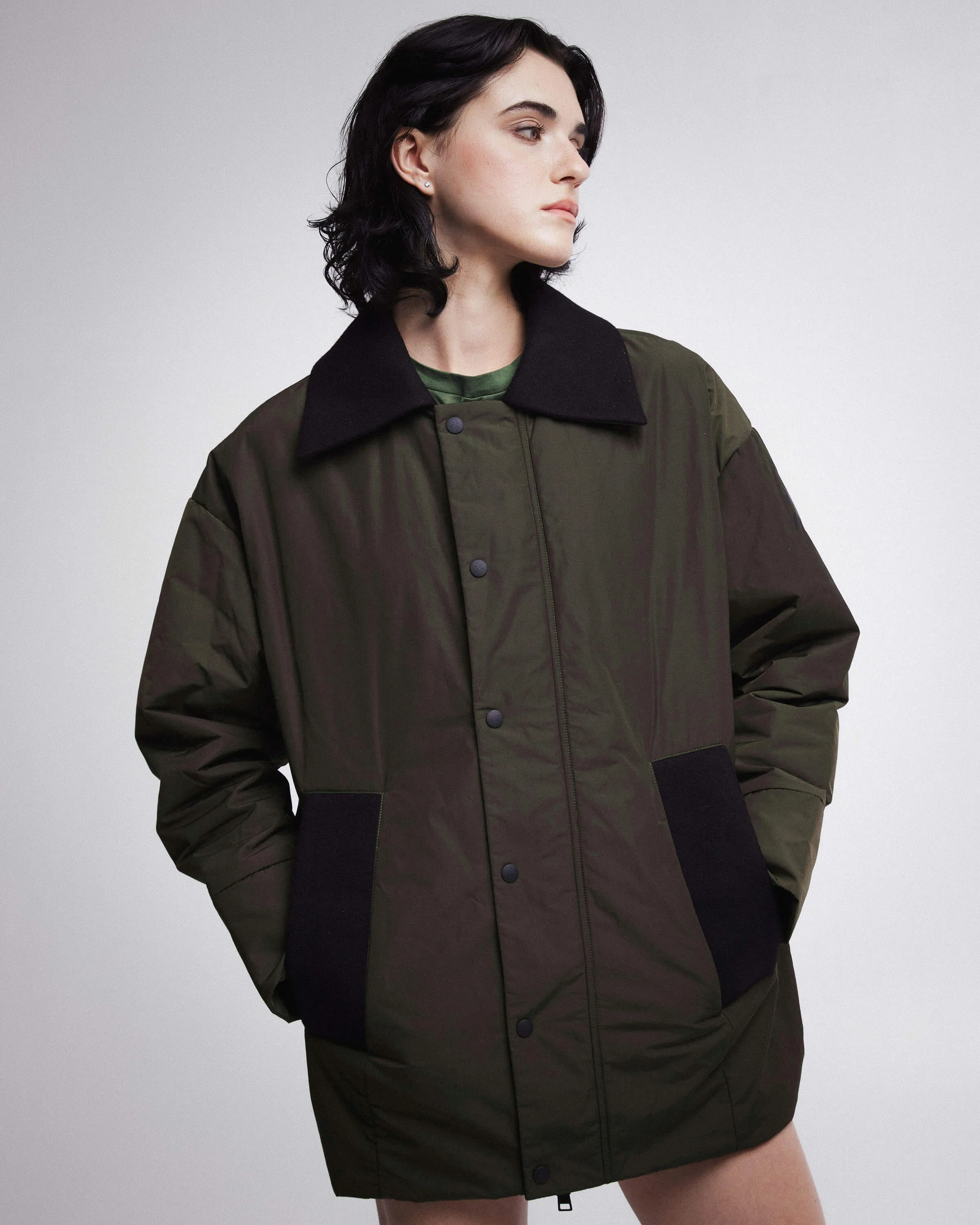 Jacket in Opaque Nylon PR414717 Khaki