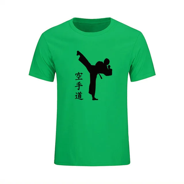 KARATE Martial New Fashion Mens T-shirts Summer Casual Short Sleeve Cotton T Shirts KICK Cool Print Clothing