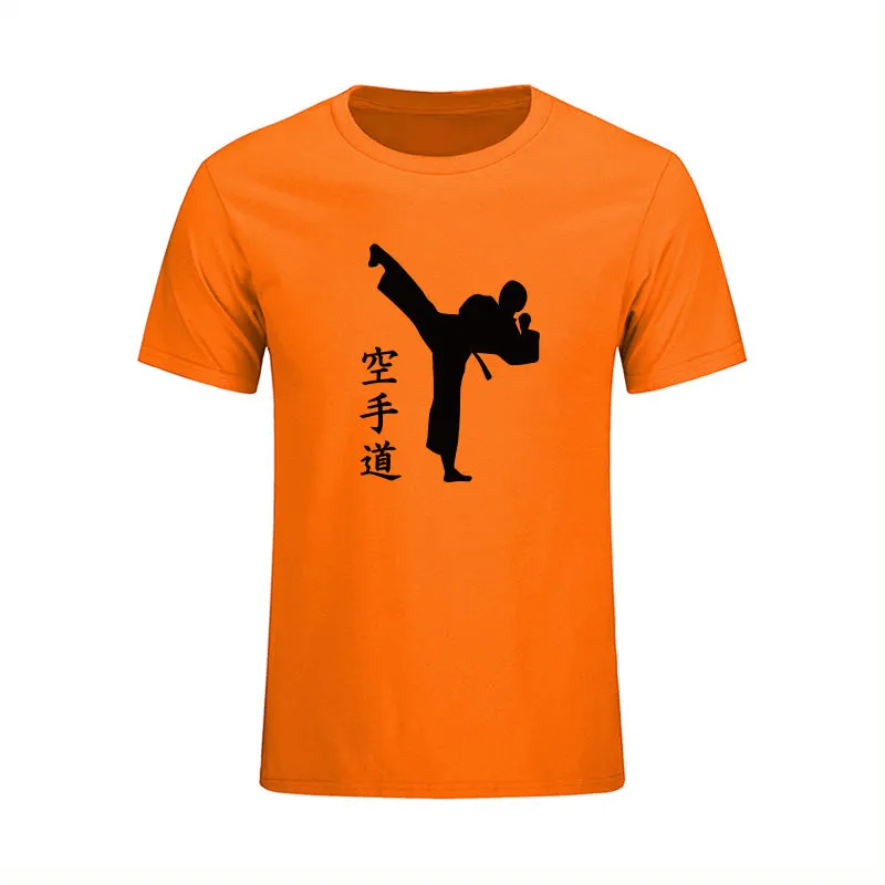 KARATE Martial New Fashion Mens T-shirts Summer Casual Short Sleeve Cotton T Shirts KICK Cool Print Clothing