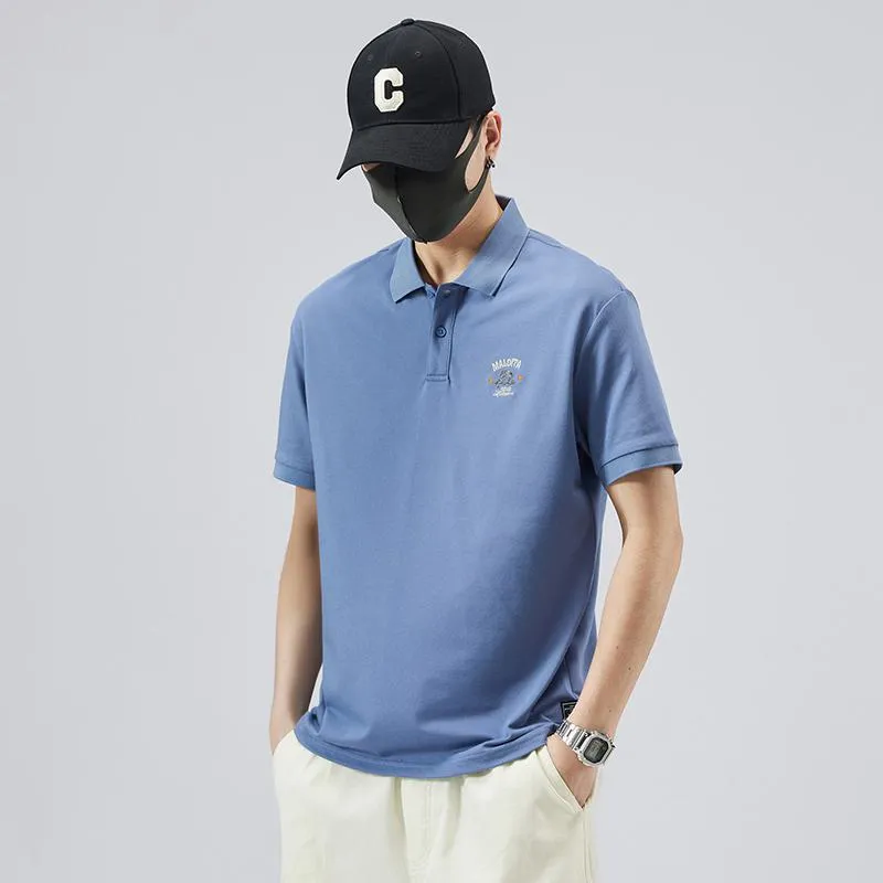 Lapel Simplicity Pure Cotton Chic Short Sleeve Polo Shirt