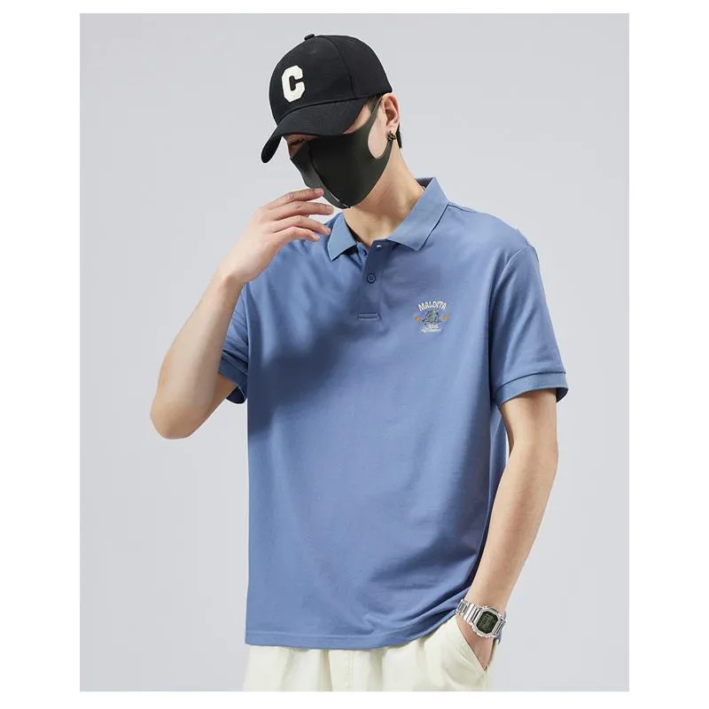 Lapel Simplicity Pure Cotton Chic Short Sleeve Polo Shirt