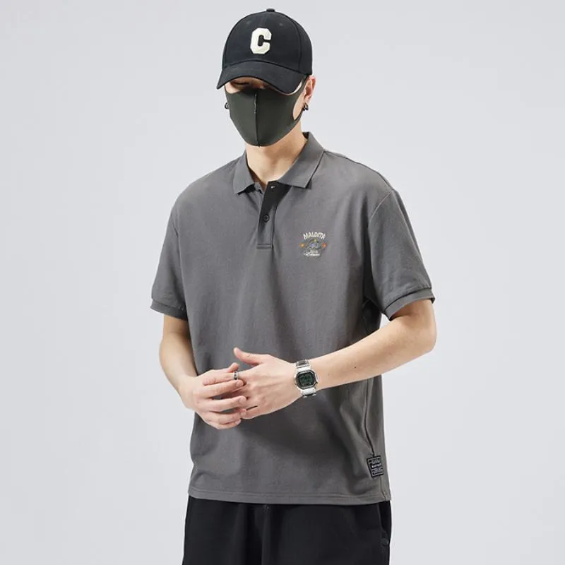 Lapel Simplicity Pure Cotton Chic Short Sleeve Polo Shirt