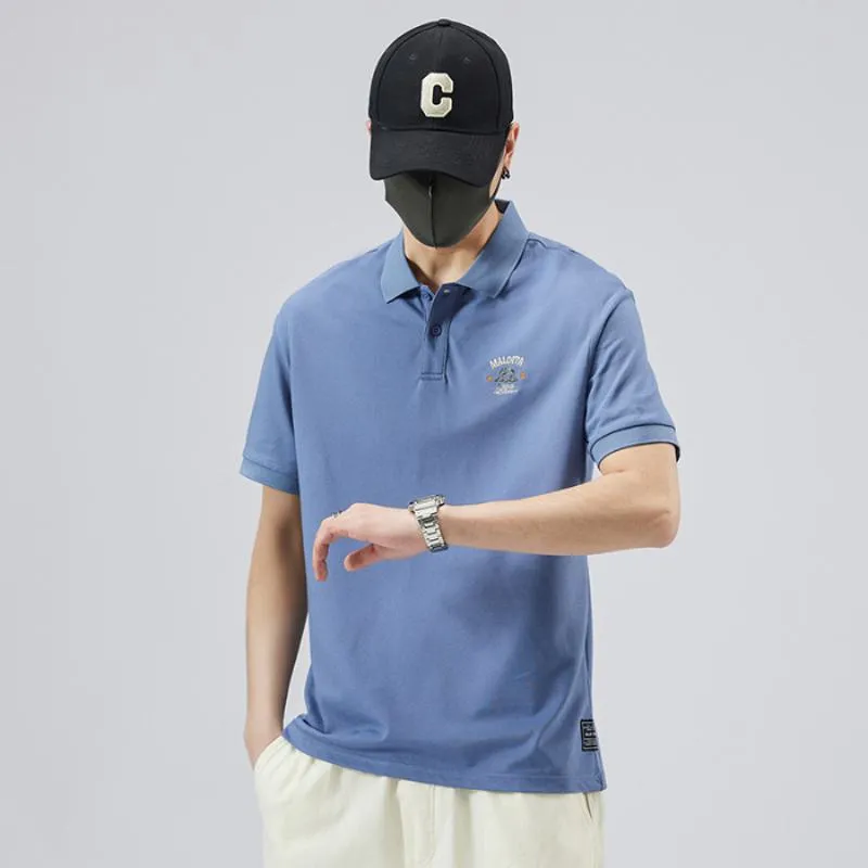 Lapel Simplicity Pure Cotton Chic Short Sleeve Polo Shirt