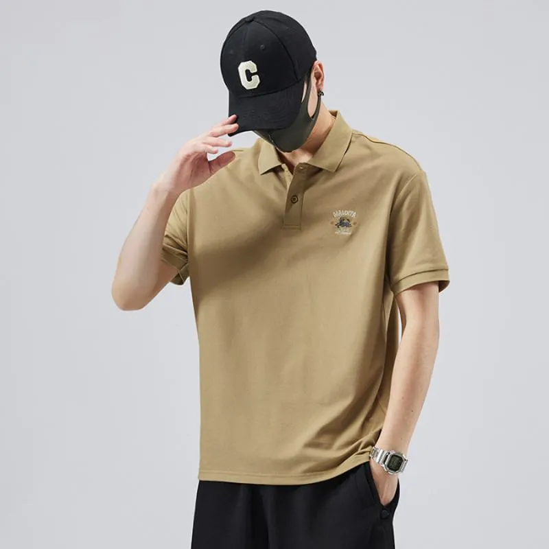 Lapel Simplicity Pure Cotton Chic Short Sleeve Polo Shirt