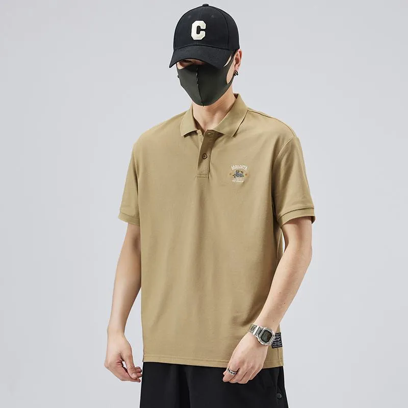 Lapel Simplicity Pure Cotton Chic Short Sleeve Polo Shirt