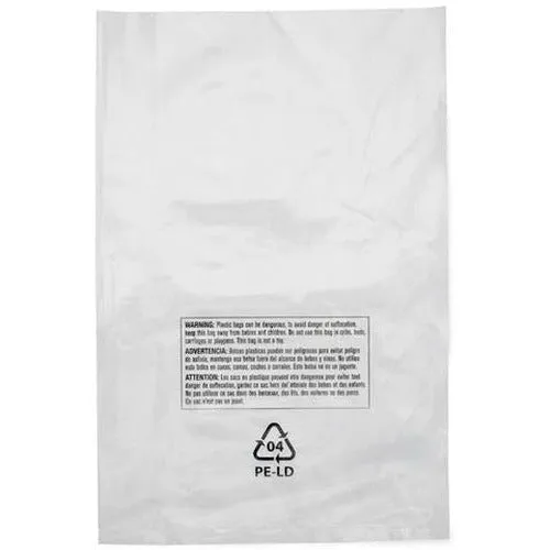 Lip & Tape Self Sealing Suffocation Warning Bags 16 x 20 x 1.5 mil