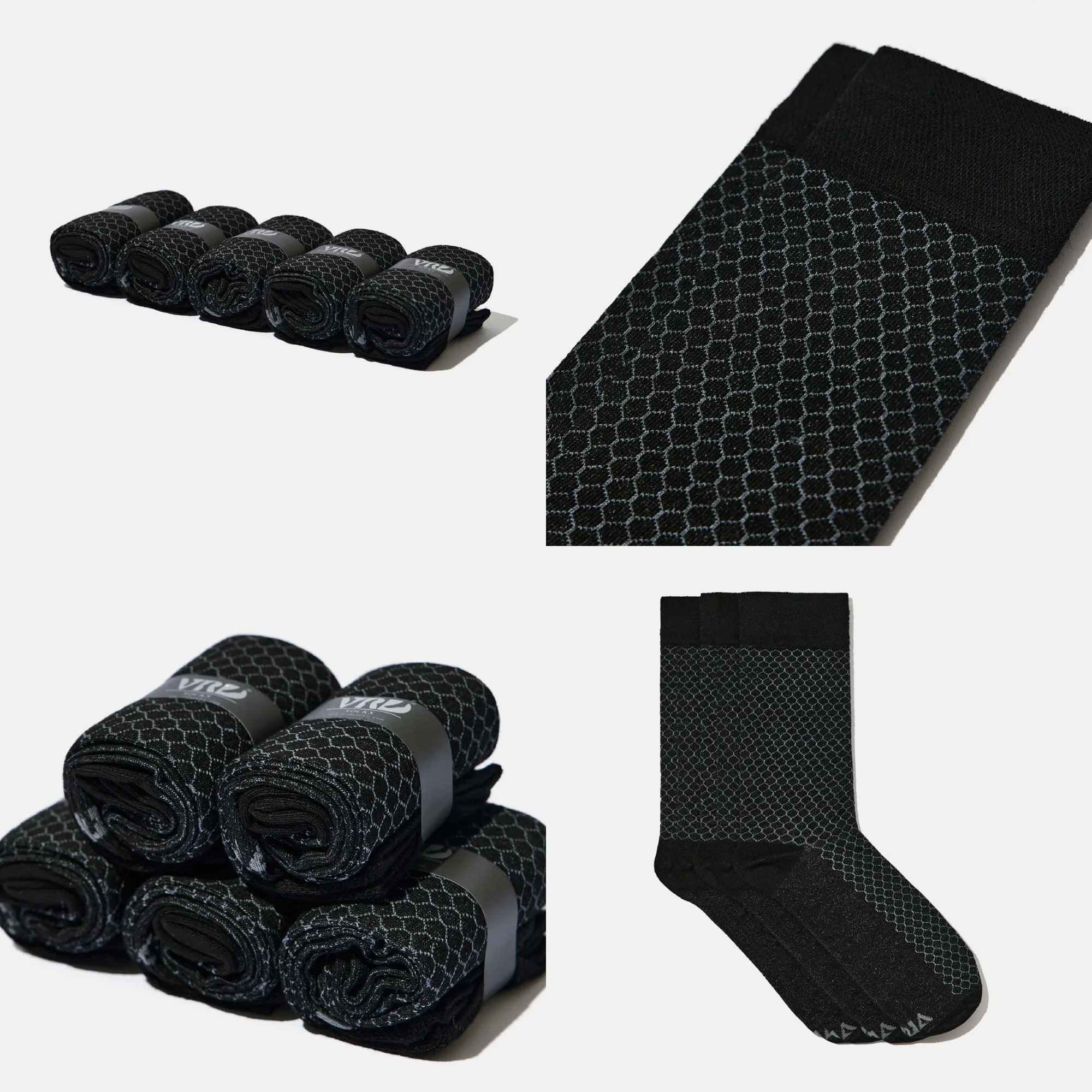 Men's Bamboo Dress Socks • All Honeycomb Design • Pack of 1/3/5 Pairs