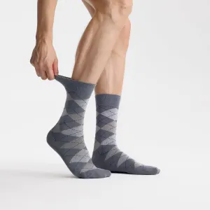 Men's Bamboo Dress Socks • Pattern Pack of 5 Pairs • Ocean Grey