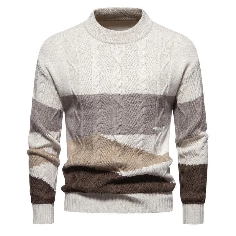 Men's European Retro Round Neck Knitwear Casual Coat