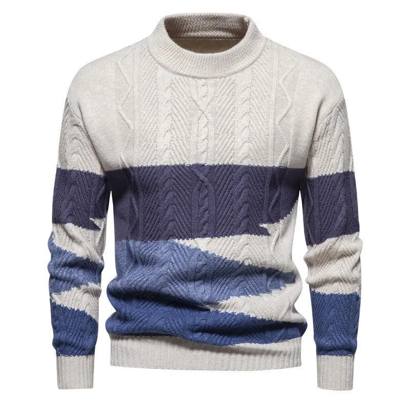 Men's European Retro Round Neck Knitwear Casual Coat